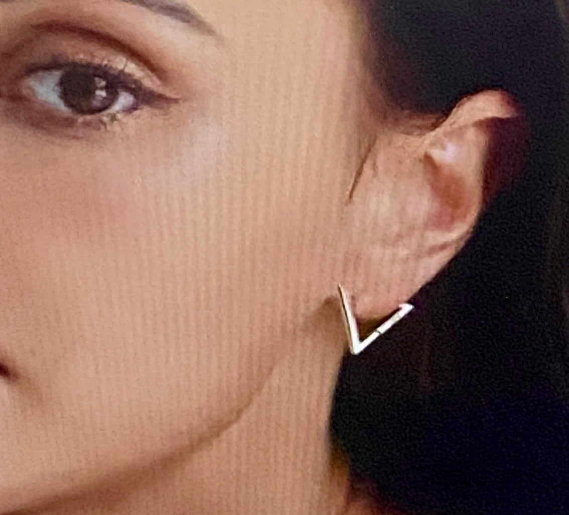 925 Sterling Silver Small Triangle Earrings