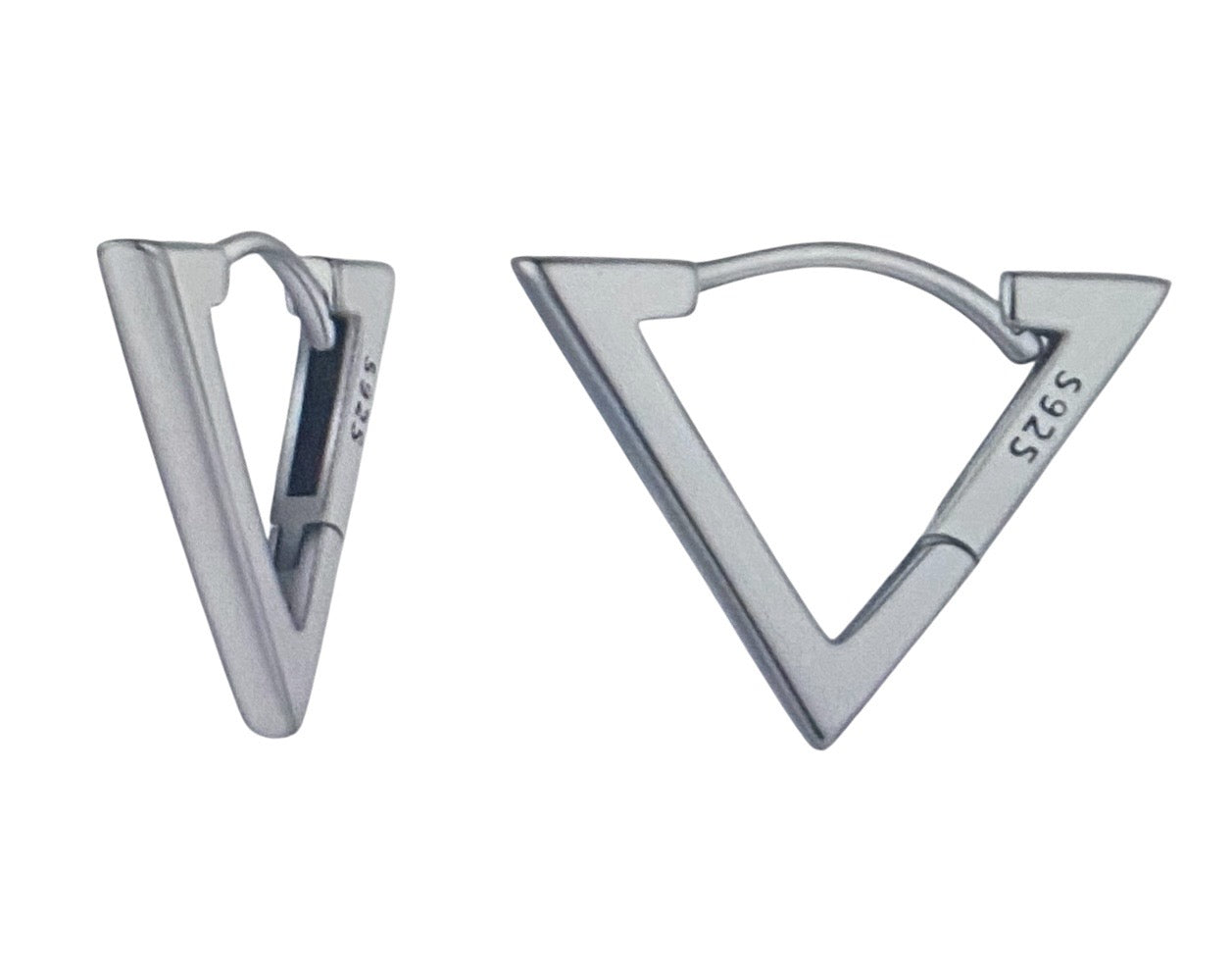 925 Sterling Silver Small Triangle Earrings