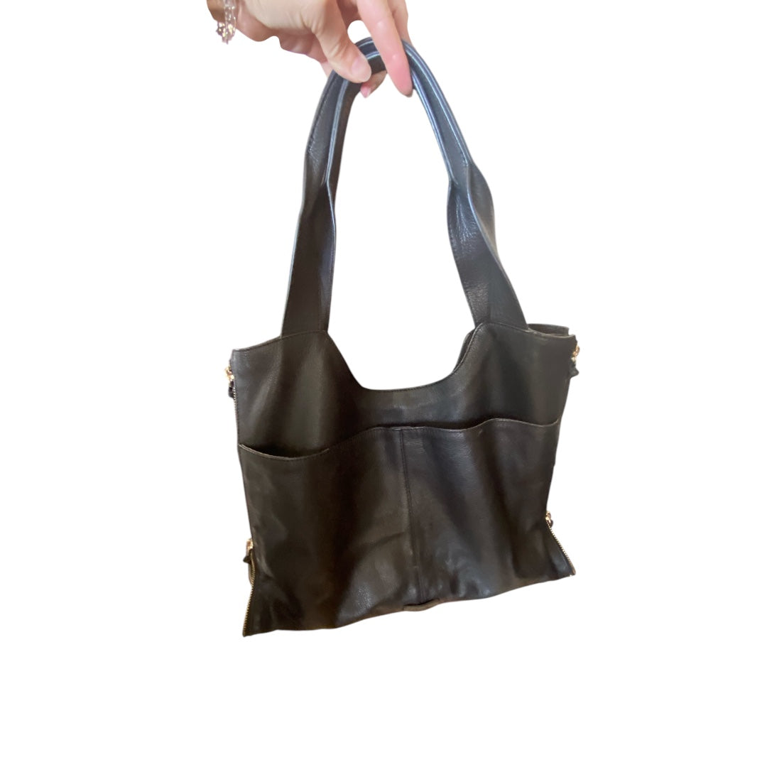Vince Camuto Large Handbag Leather & Cow Hair W/ Animal Print
