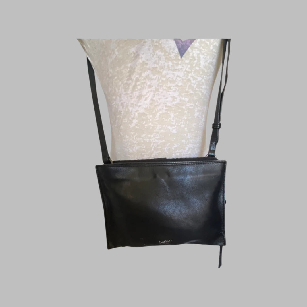 BOTKIER NEW YORK Black Leather Warren City Studded Crossbody Bag